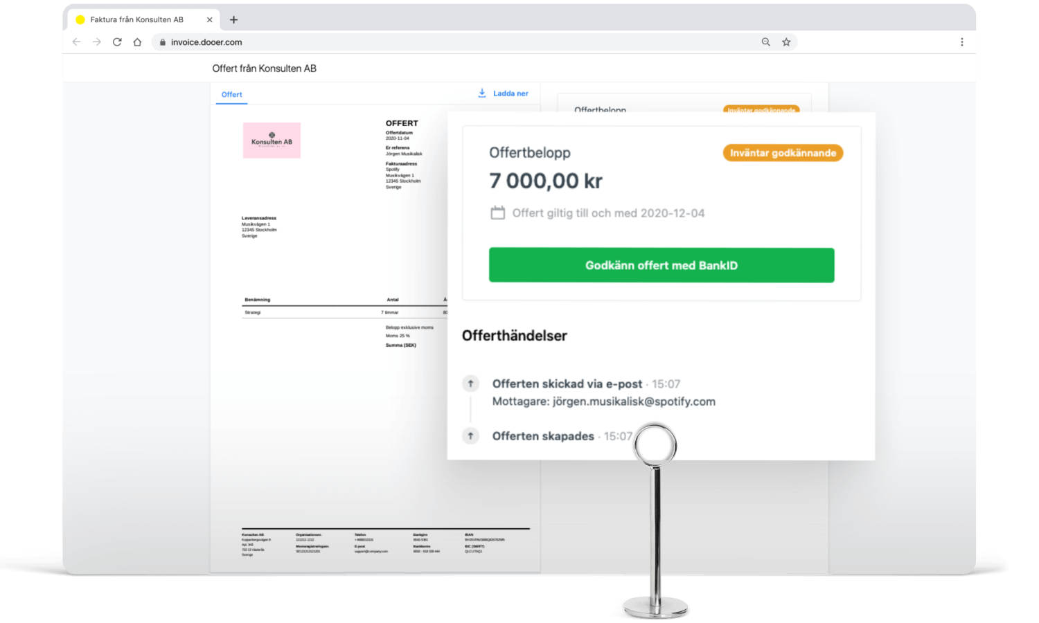 Dooer billing dashboard